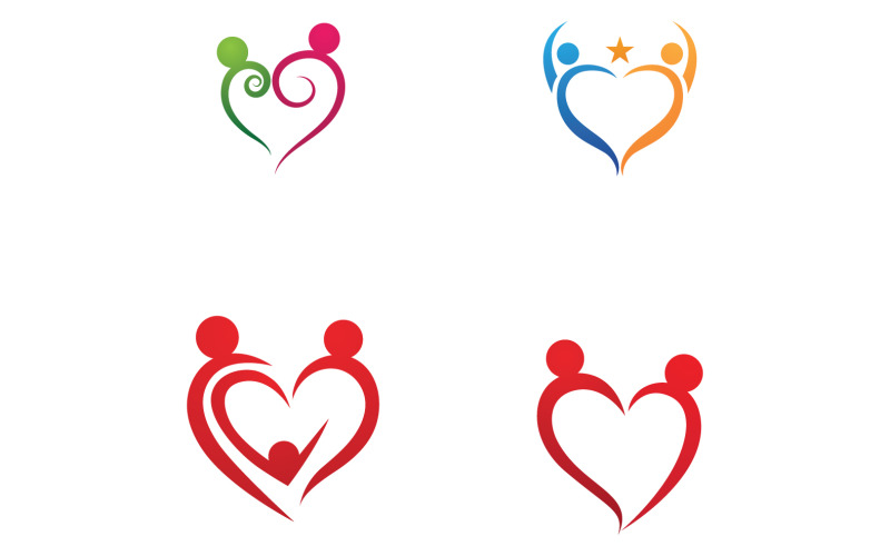 Family care logo love and symbol vector v25 Logo Template