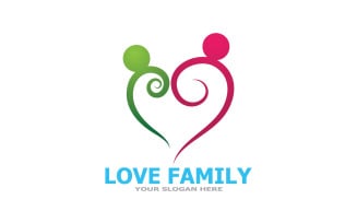 Family care logo love and symbol vector v3