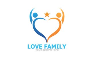 Family care logo love and symbol vector v4