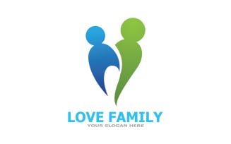 Family care logo love and symbol vector v5