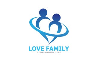 Family care logo love and symbol vector v6