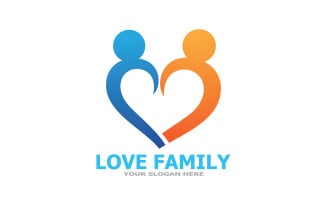 Family care logo love and symbol vector v7