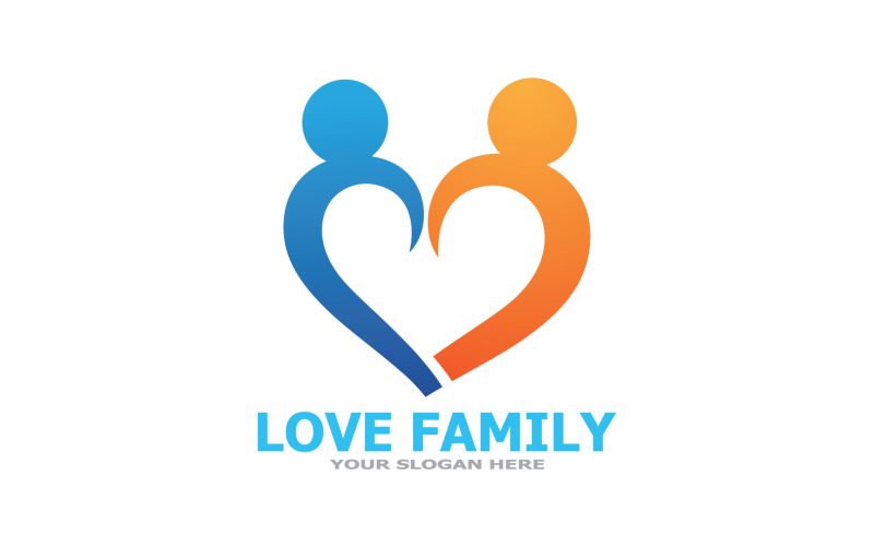 Family care logo love and symbol vector v7 Logo Template