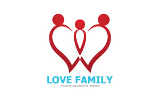Family care logo love and symbol vector v8