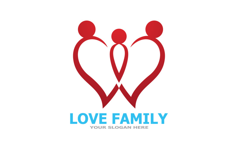 Family care logo love and symbol vector v8 Logo Template