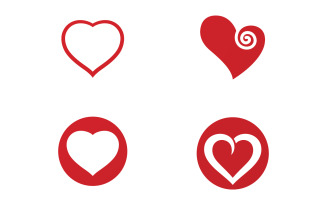 Love heart valentine logo icon vector design v40