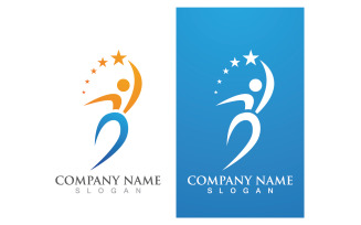 Success people star business logo vector v10