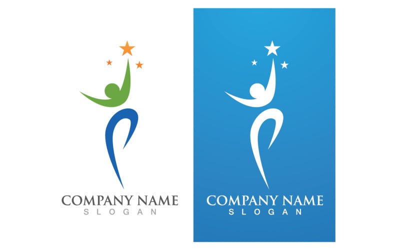 Success people star business logo vector v11 Logo Template
