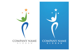 Success people star business logo vector v11