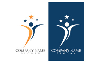 Success people star business logo vector v12