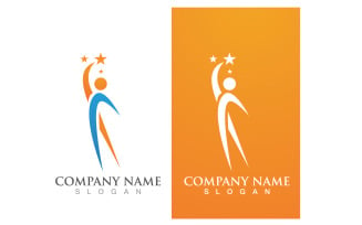 Success people star business logo vector v14