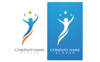 Success people star business logo vector v15