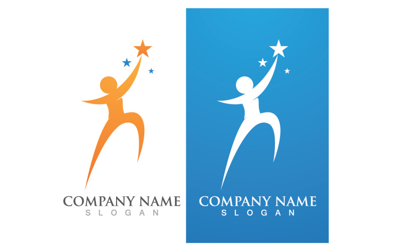 Success people star business logo vector v16 Logo Template
