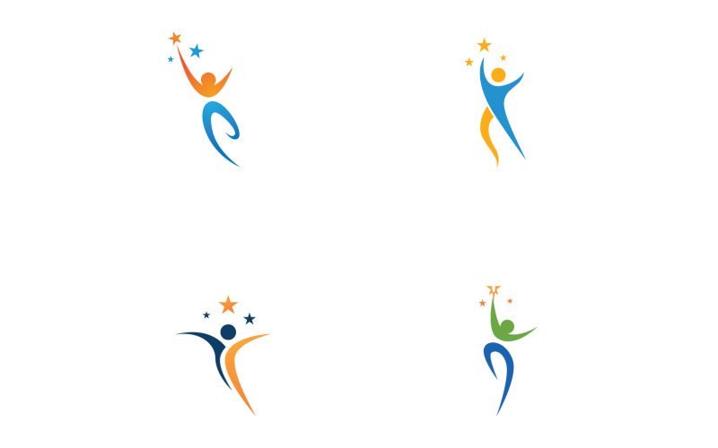 Success people star business logo vector v19 Logo Template