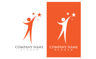 Success people star business logo vector v1