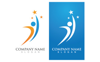 Success people star business logo vector v4