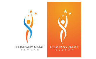Success people star business logo vector v6