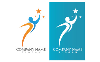 Success people star business logo vector v7