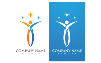 Success people star business logo vector v9