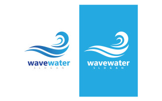 Wave water beach blue logo and symbol vector v1