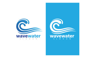 Wave water beach blue logo and symbol vector v2