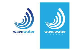 Wave water beach blue logo and symbol vector v3