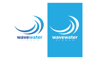 Wave water beach blue logo and symbol vector v4