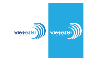 Wave water beach blue logo and symbol vector v5