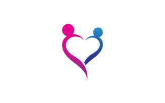 Community group and family care or adoption logo vector v12