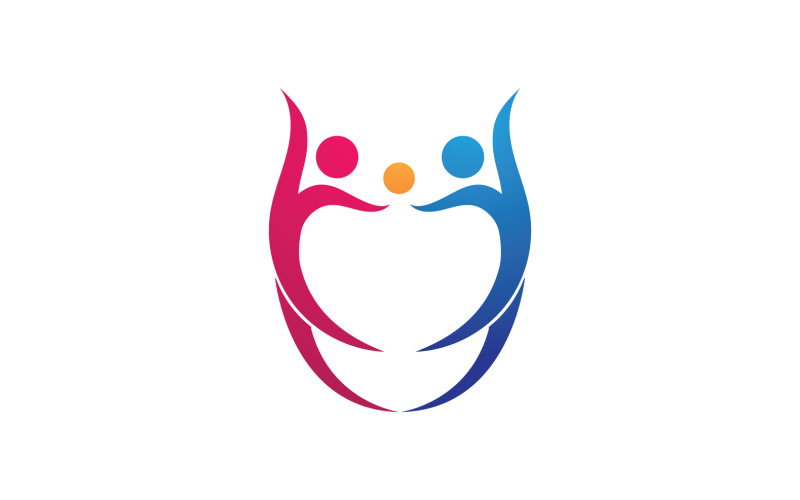 Community group and family care or adoption logo vector v13 Logo Template