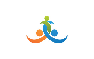 Community group and family care or adoption logo vector v24