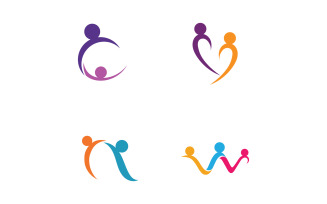 Community group and family care or adoption logo vector v31