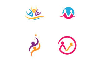 Community group and family care or adoption logo vector v32