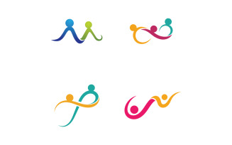 Community group and family care or adoption logo vector v33