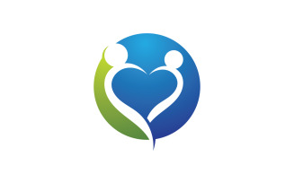 Community group and family care or adoption logo vector v44