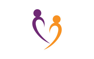 Community group and family care or adoption logo vector v7