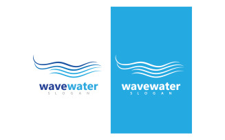 Wave water beach blue logo and symbol vector v10