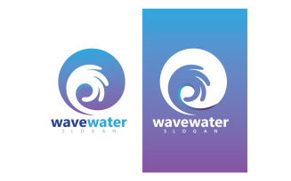 Wave water beach blue logo and symbol vector v12