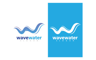 Wave water beach blue logo and symbol vector v13