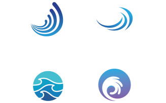 Wave water beach blue logo and symbol vector v18