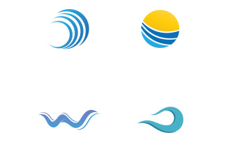 Wave water beach blue logo and symbol vector v19