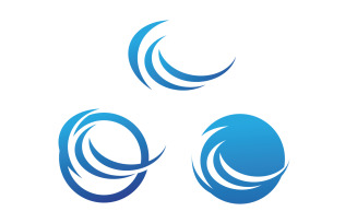 Wave water beach blue logo and symbol vector v22