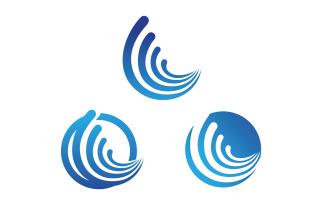 Wave water beach blue logo and symbol vector v23