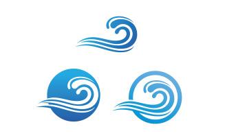 Wave water beach blue logo and symbol vector v24