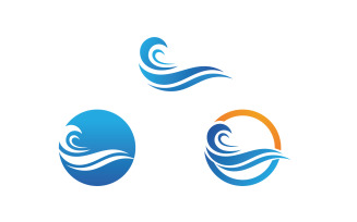 Wave water beach blue logo and symbol vector v25