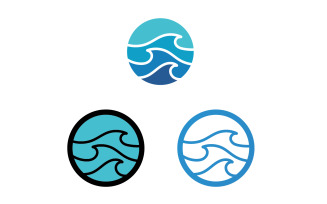 Wave water beach blue logo and symbol vector v26