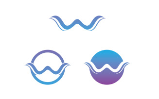 Wave water beach blue logo and symbol vector v27