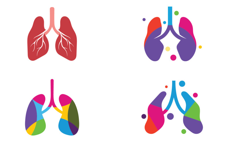 Health lungs logo and symbol vector v18 Logo Template