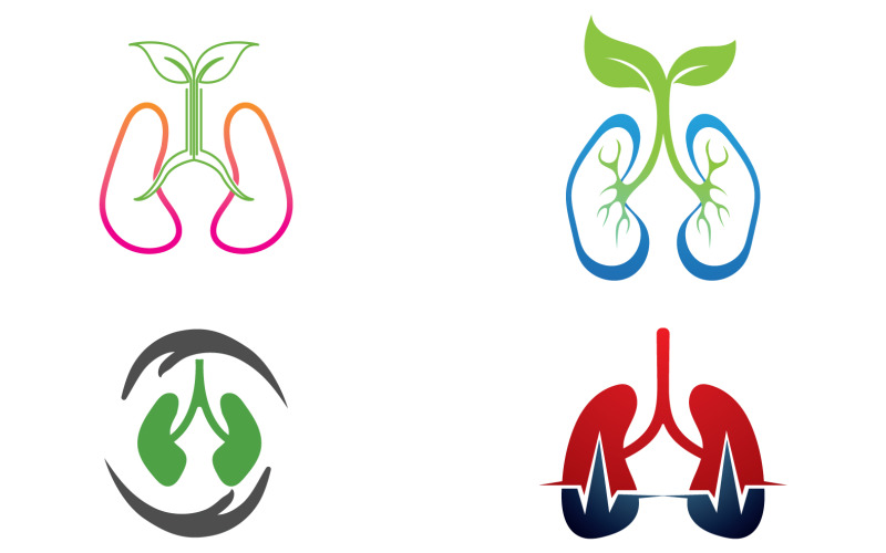 Health lungs logo and symbol vector v19 Logo Template