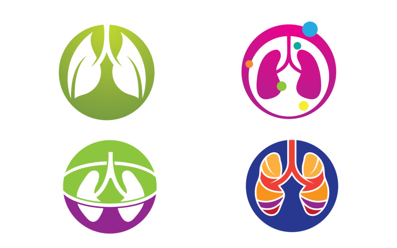 Health lungs logo and symbol vector v27 Logo Template